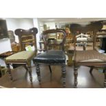 THREE VICTORIAN MAHOGANY DINING ROOM CHAIRS,