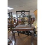 A SET OF EIGHT MAHOGANY CARVED DINING ROOM CHAIRS EARLY 20th CENTURY in GEORGIAN STYLE,