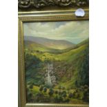IRISH SCHOOL Powerscourt Waterfall from Djouce Wood Oil on canvas 24cms x 24cms;