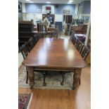 A LATE VICTORIAN TELESCOPIC DINING ROOM TABLE,