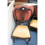 A PAIR OF EDWARDIAN MAHOGANY SIDE CHAIRS