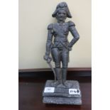 A LEAD DOOR STOP, modelled as Nelson, 38cms high.