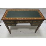 A CONTINENTAL STYLE KINGSWOOD KNEE-HOLE DESK,