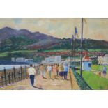 FERGAL FLANNAGAN Bray Promenade Signed lower right Oil on canvas board 40x060cms