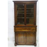 A VERY FINE 19th CENTURY MAHOGANY SECRETAIRE BOOKCASE,