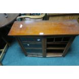 AN EDWARDIAN MAHOGANY WALL MOUNTED CABINET, with glazed door containing shelves,