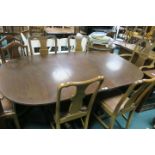 A SEVEN PIECE MAHOGANY DINING ROOM SUITE,