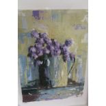 YVONNE MOORE Still Life Flowers in a Jug Signed lower left with artists initials Oil on