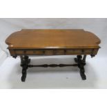 A VERY FINE 19th CENTURY OAK CENTRE TABLE, BY ROBERT STRAHAN, DUBLIN,