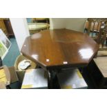 AN EDWARDIAN MAHOGANY OCCASSIONAL TABLE, of octagonal outline, on turned legs,