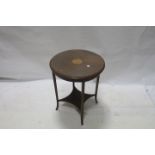 AN EDWARDIAN MAHOGANY OCCASSIONAL TABLE,