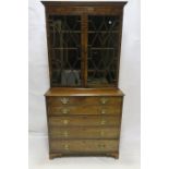 A GOOD 19TH CENTURY MAHOGANY BUREAU BOOKCASE,