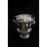 A PAIR OF SILVER PLATED WINE COOLERS,