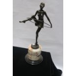 AN ART DECO STYLE BRONZE FIGURE,