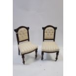 A PAIR OF MID 19TH CENTURY MAHOGANY CARVED DINING ROOM CHAIRS the rectangular ribbon carved back