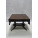 A MAHOGANY DROP LEAF TABLE,