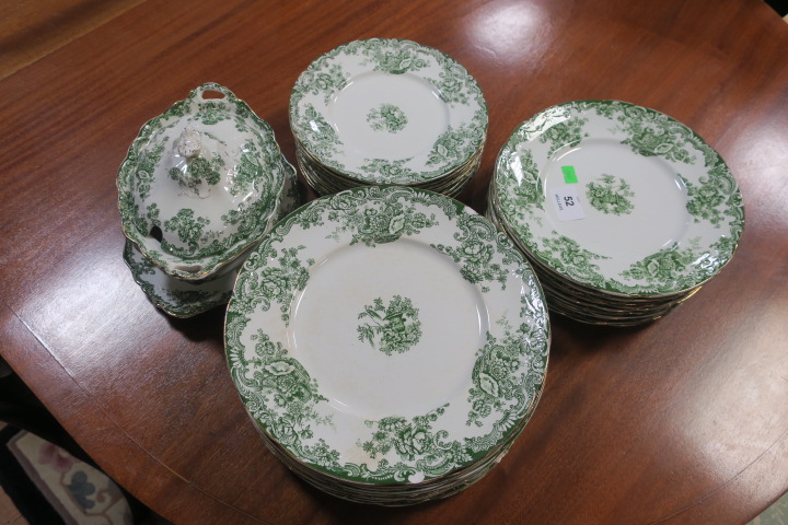 A PART ROYAL STAFFORDSHIRE POTTERY DINNER SERVICE (arcadia pattern),