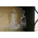 A CUT GLASS GALWAY CRYSTAL DECANTER,