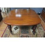 A VICTORIAN MAHOGANY DINING ROOM TABLE,