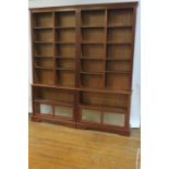 A PAIR OF MAHOGANY FRAMED OPEN BOOKCASES,