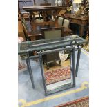 AN ALFRANK CONSOLE TABLE & MIRROR, of rectangular plate within a moulded frame,