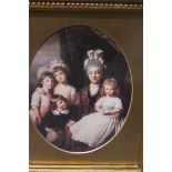 FURNISHING SCHOOL Family Portrait with Mother and Children An Oval 22cm X 14cm