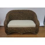 A THREE PIECE MODERN RATTAN CONSERVATORY SUITE,