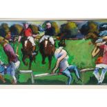 MICHAEL O'NEILL Polo in the park Signed lower left With label verso for gallery 4 Oil on