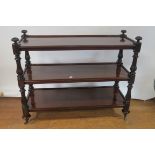 A VERY FINE WILLIAM IV MAHOGANY THREE TIER DUMB WAITER,