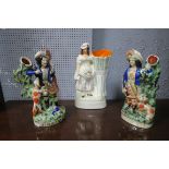 A MISCELLEANOUS COLLECTION, to include a pair of Staffordshire,