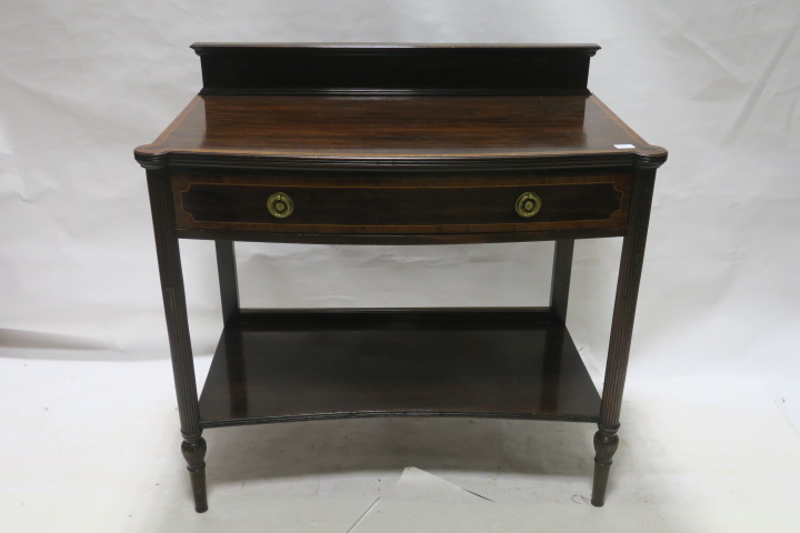 A 20th CENTURY MAHOGANY CROSSBANDED SIDE TABLE, by MAPLE & CO.