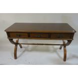 A CONTINENTAL KINGWOOD CROSSBANDED SIDE TABLE,