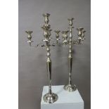 A PAIR OF GEORGIAN STYLE CHROME FRAMED CANDELABRA,