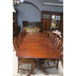A VERY FINE MAHOGANY ELEVEN PIECE DINING ROOM SUITE,