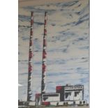 MAGGIE JOHNSON Poolbeg Power Station Signed lower right Oil on canvas 60cms x 45cms