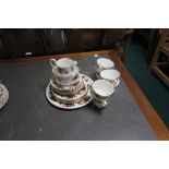 A TWENTY-ONE PIECE ROYAL IMPERIAL BONE CHINA TEA-SET sugar bowl (af)