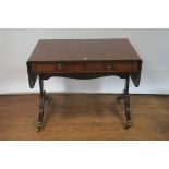 A REGENCY STYLE MAHOGANY FRAMED SOFA TABLE,