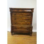 A VICTORIAN FLAME MAHOGANY SCOTCH CHEST,