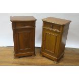 A PAIR OF MAHOGANY GEORGIAN STYLE BEDSIDE CABINETS,