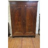 AN EDWARDIAN MAHOGANY WARDROBE,