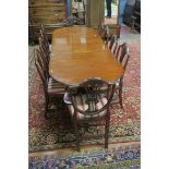 A GEORGIAN STYLE DINING ROOM SUITE, comprising a mahogany dining room table,