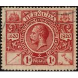 1d deep carmine used with light machine cancel, watermark reversed. SG 76x (£650)