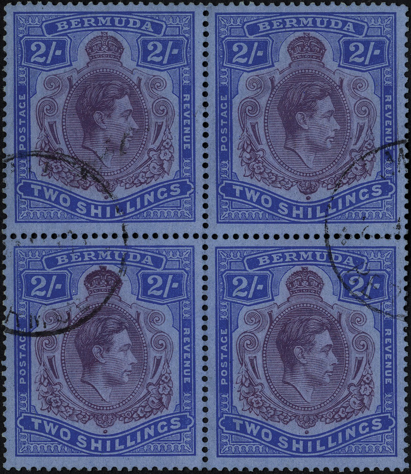 1940 (Oct.) reprint. Used block of four, a very scarce used multiple of this printing. SG 116a var