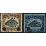 Malaya. Kedah. 1919 50ct on $2 and $1 on $3 each fine used. SG 24-5 (£175)