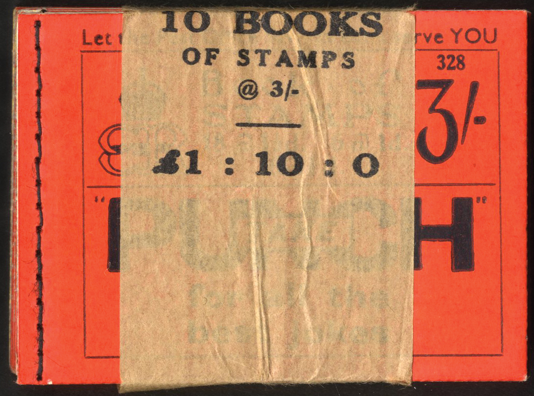 Great Britain. Booklets. 1936 3/- scarlet cover with KE VIII panes, Edition 328. A complete pack