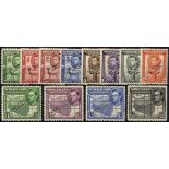 Somaliland. 1938 set of twelve perforated SPECIMEN Type W8a, unmounted mint. All values except the