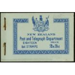 New Zealand. Booklets. 1938 (Nov.) 2/3d dark blue on light blue cover, minor staple rust, all