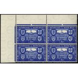 Ireland. 1949 3d International Recognition mint corner block of four, hinged on selvedge only. R1/