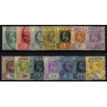 Gambia. 1902-5 set less 2d and 3d values in mint blocks of four, all except 2/6d and 3/- with