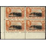 Falkland Islands. 1944 10/- black and orange on greyish paper, unmounted mint lower left corner